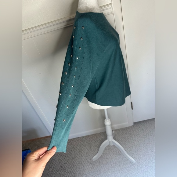 Indigo Rose Teal Maternity Sweater - Picture 4 of 7